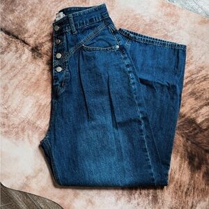 High-Waisted Blue Denim Jeans